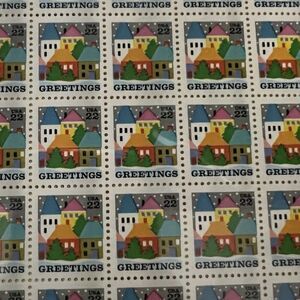 MNH 1986 Scott #2245 Greetings “Village” 22 Cent Sheet of 100 Stamps